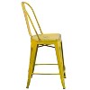 Flash Furniture Commercial Grade 24" High Distressed Metal Indoor-Outdoor Counter Height Stool with Back - 4 of 4