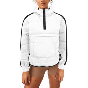 Imily Bela Womens Oversized Puffer Pullover Jacket Quilted Color Block Puffy Hooded Coat Fall Hoodies Outerwear with Pockets - 1 of 4