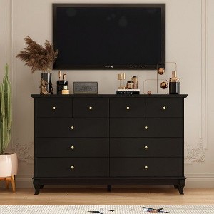 Famapy 10-Drawer Black Paint Finish Dresser Chest of Drawers Cabinet - 1 of 4