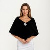 Anna-Kaci Women's Faux Fur Shawl Wrap with Soft Plush Texture, Elegant Draped Silhouette 19in - One Size Fits Most, Black - 2 of 4