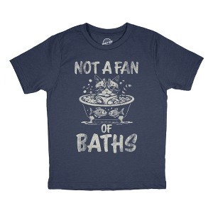 Youth Funny T Shirts Not A Fan Of Baths Sarcastic Kitten Graphic Novelty Tee For Kids - Crazy Dog Youth T Shirt - 1 of 4