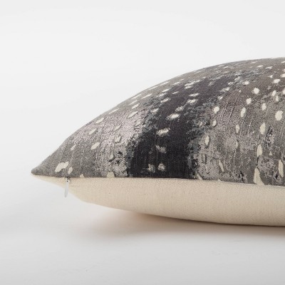 Gray Abstract Rectangular Cotton Decorative Pillow