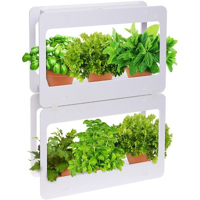 Mindful Design - Stackable LED Indoor Herb Garden Planter Stand - White