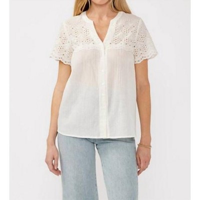 Women's Floral Eyelet Top - LOVESTITCH