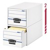 Bankers Box STOR/DRAWER Basic Space-Savings Storage Drawers, Letter Files, 14" x 25.5" x 11.5", White/Blue, 6/Carton - 3 of 4