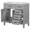 ChicFurnit 36 Inch Bathroom Vanity for Bathroom Vanity with Sink Combo Bathroom Cabinet with Drawers Solid Frame Board, Gray, 35.98"*18.03"*35.98" - 2 of 4