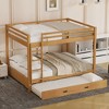 Whisen Wooden Queen Size Bunk Bed Frame with Guard Rails, Space-Saving Design - 3 of 4