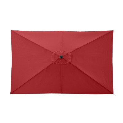 Pure Garden 10 Ft Red Polyester Rectangular Patio Umbrella with Steel Pole