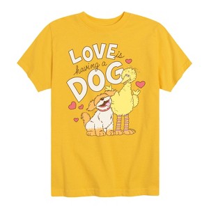 Boys' - Sesame Street - Love Is Having A Dog Short Sleeve Graphic T-Shirt - 1 of 4