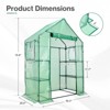 Aoodor Walk-in Greenhouse with Mesh Side Windows and 3 Tier 4 Shelves, 4.7×2.5×6.4 ft  Outdoor Garden Plant House with Durable PE Cover - 3 of 4