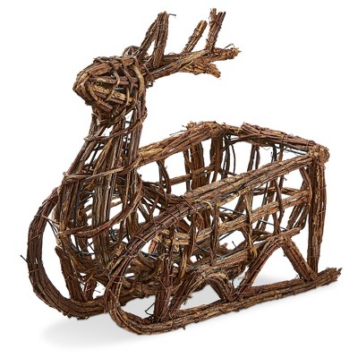 tagltd Reindeer Sleigh In Natural Vine