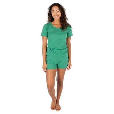 Leveret Womens Pajamas Solid 2 Piece Pajama Set 100% Cotton Green Size  X-Small at  Women's Clothing store