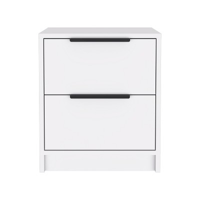 NicBex 16.1 inch Wide Nightstand with 2 Drawers, Modern Side Table with Solid Wood Frame and Metal Handles,Bedside Table for Bedroom,Living Room