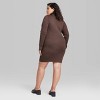 Women's Long Sleeve Bodycon Mini Sweater Dress - Wild Fable™ Dark