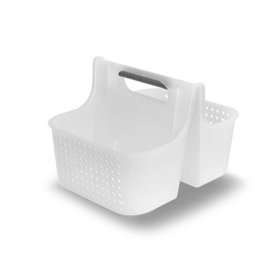 Bath Caddie White - Totes with Divided Compartments and Handles