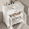 31" Bathroom Vanity with Rectangle Ceramic Sink, Tempered Glass Doors & Adjustable Shelves – Soft-Close Storage Cabinet - 3 of 4
