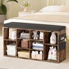 Shoe Storage Bench Cubby Organizer, Shoe Rack Bench with Removable Cushion Top, 3-Tier Entryway Bench - 2 of 4