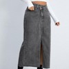LEVEN SIXTEEN High Waist Split Denim Midi Skirts - 2 of 3