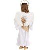 HalloweenCostumes.com Heavenly Toddler Angel Costume with Divine Design - White Robe, Gold Sash, Halo Headband, Faux Feather Wings - 4 of 4