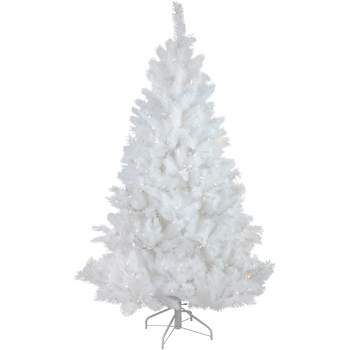 Northlight 7.5' Pre-Lit White Alaskan Pine Artificial Christmas Tree, Warm White LED Lights