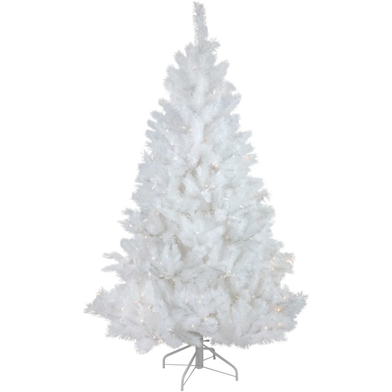 Northlight 7.5' Pre-Lit White Alaskan Pine Artificial Christmas Tree, Warm White LED Lights, 1 of 7