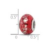Black Bow Jewelry Red w/Platinum Foil Ceramic & Sterling Silver Bead Charm, 14mm - 4 of 4