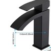 ChicFurnit Bathroom Sink Faucet Waterfall Design with Pop Up Drain for Stylish Bathroom Sinks, Black, 11"*10"*5.5" - 3 of 4