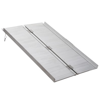 HOMCOM Aluminum Alloy Portable Skidproof Folding Wheelchair Carrier Ramp with Carrying Handle, 4'
