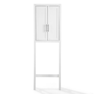 Sleek White Adjustable Over-the-Toilet Storage Cabinet