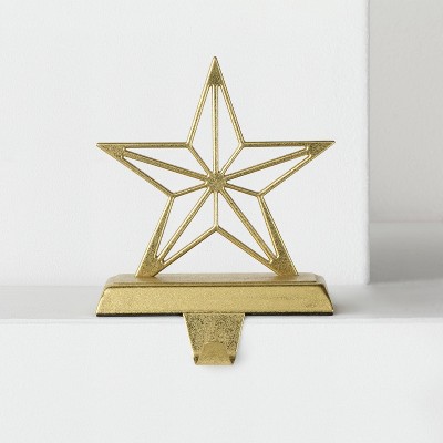 Metal Geo 5pt Star Christmas Stocking Holder Gold - Wondershop™
