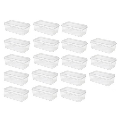 Sterilite Plastic FlipTop Latching Storage Box Container Clear (18 Pack)