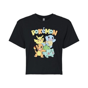 Women's - Pokémon - Kanto Starters Cropped Graphic T-Shirt - 1 of 4