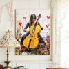 Kumasinova Girl Playing Violin among Flowers Wall Art for Living Room Modern Wall Art Textured Wall Art - 2 of 4