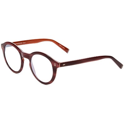 John Varvatos V519 Designer Reading Glasses Crystal Red Horn Marble Round 47mm