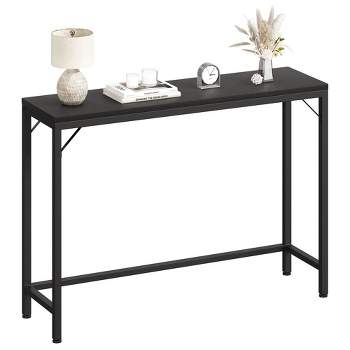Behind Couch Table, Grey Console Table, 39.4" Sofa Table for Living Room, Industrial Hallway Table for Entryway -Black