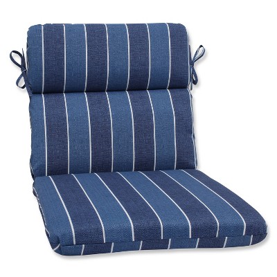 Pillow Perfect Wickenburg Outdoor Rounded Edge Chair Cushion - Blue