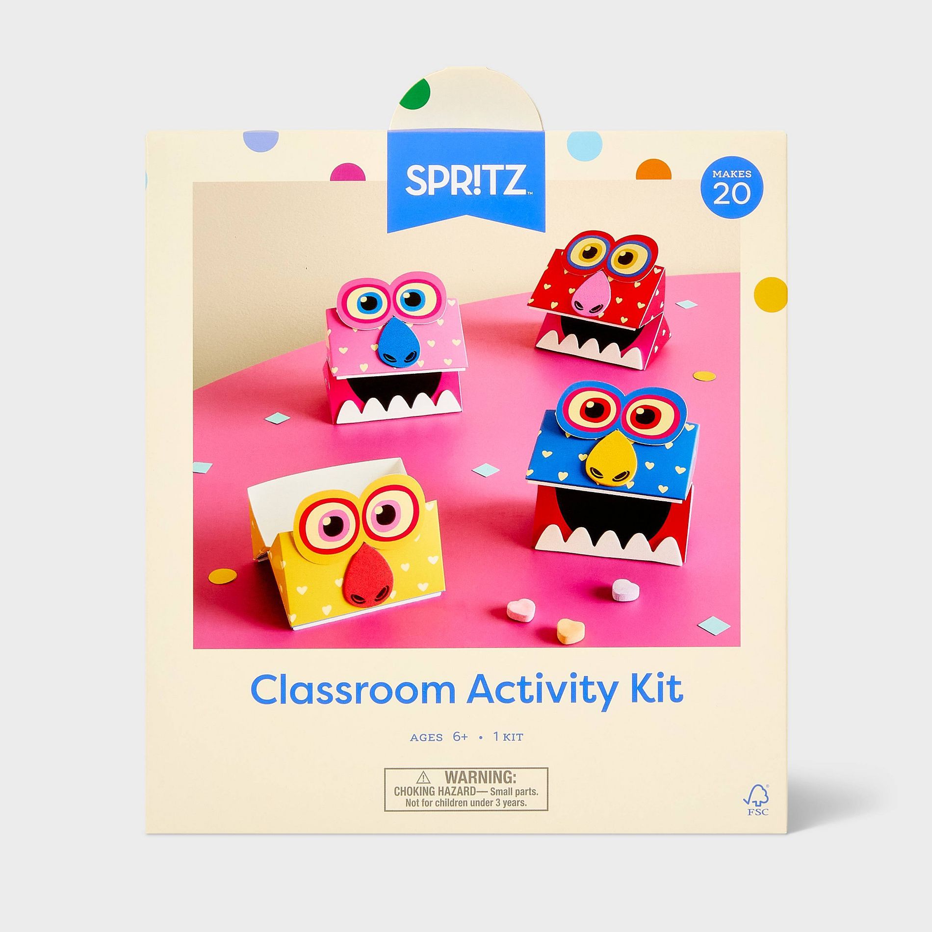 20ct Valentine's Day Monsters Classroom Activity and Hand Puppets Kit - Spritz™