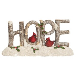 Transpac Resin 12 in. Multicolored Christmas Birch Peace/Hope Cardinal Decor - 1 of 2