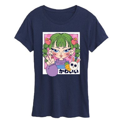 Women's - Instant Message - Cute Anime Girl Short Sleeve Graphic T-Shirt