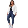 Agnes Orinda Women's Plus Size 3/4 Sleeve Open Front Ruffle Cropped Bolero Cardigans - 3 of 4