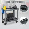 Tangkula 2-Tier Utility Cart Heavy-Duty PP Service Cart w/ 550 LBS Max Load for Warehouse - 4 of 4