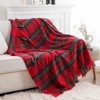 Christmas Plaid Throw For Couch Bed Mohair Tartan Plaid Soft Cashmere Checkered Pattern Christmas Throw For Home Decor - 3 of 4