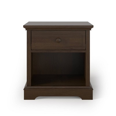 Slate Gray Universal 1-Drawer Nightstand with Open Shelf