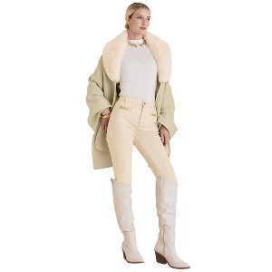 VENUS Womens Faux-Fur Trim Wrap - 1 of 4