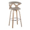 Set of 2 Gardenia Barstools White Wash/Light Gray PU: LumiSource, Fixed-Height, Swivel, Contemporary Design - image 2 of 4