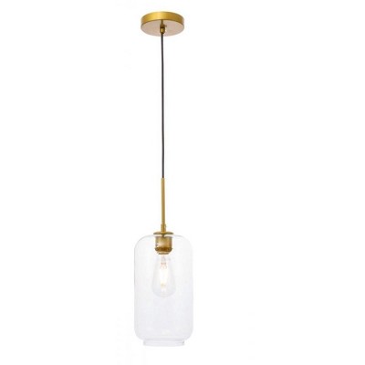 Elegant Lighting Collier 1 light Brass and Clear glass pendant