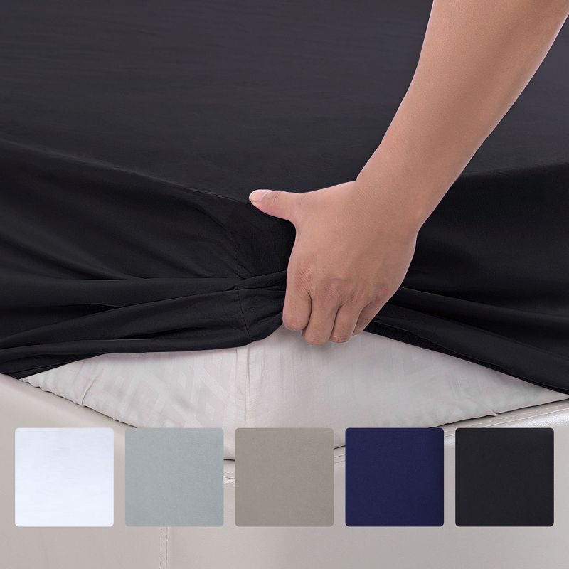 PiccoCasa Waterproof Fitted Sheet Elastic Band 14' Deep Mattress Protector Cover 1 Pc, 3 of 6