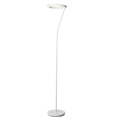 73" Tall Metal Torchiere Floor LED Lamp with Halo design, Matte White finish