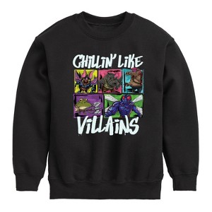 Boys' - Teenage Mutant Ninja Turtles Mutant Mayhem - Chillin Like Villains Graphic Long Sleeve Fleece Sweatshirt - 1 of 3