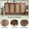 Kumasinova Set of 2 SideBoard Cabinet,Modern 4 Rattan Doors Buffet Cabinet Freestanding for Living Room,Kitchen,Dinning Room,Brown - 3 of 4
